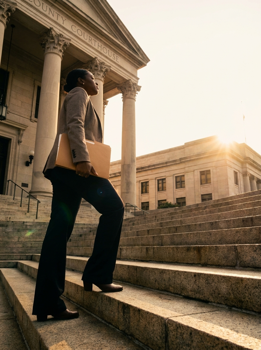 A pro se litigant walking into court prepared and confident with Prosei AI